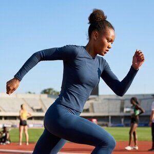 ORGANIC BASICS Flex Long Sleeve GOTS Organic Cotton Navy Blue NWOT